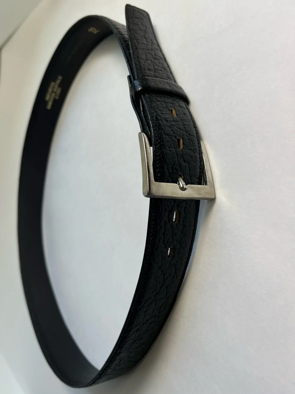 Lord Buxton 32 Black Dress Belt Rangoon Buffalo Removable Silver Tone Buckle